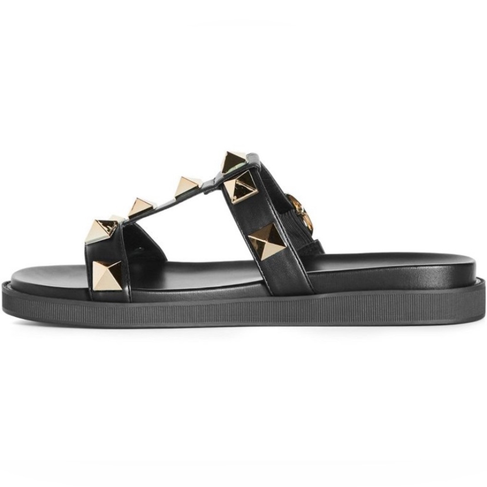 City Chic WIDE FIT Totally Spike Slide - black Size 13 wide